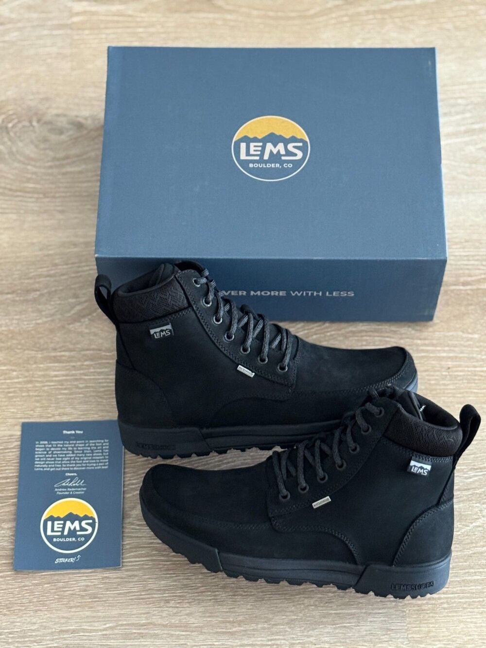 NEW Lems Men's Boulder Summit Waterproof Coal Size 10.5